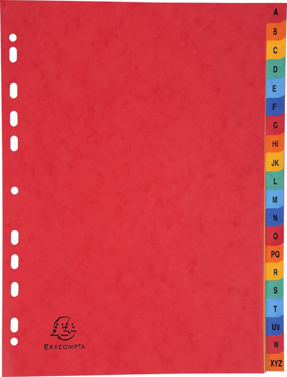 Exacompta 5x Tabbladen in glanskarton 225g - bedrukte tabs - 20 tabs - A tot Z - A4 - 4803Z de Exacompta en Geassorteerd – photo produit
