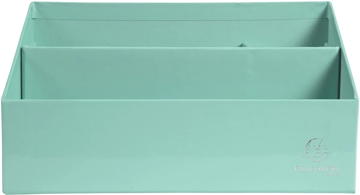 Exacompta 67963D brievenbak & sorteerbak Aquarel van extra sterk karton met 3 gegradeerde vakken 25x10x14 cm voor brieven in DL en C6 en pennen Pastelkleurige groene brievenbak archiefmand archiefdoos von Exacompta – Produktfoto
