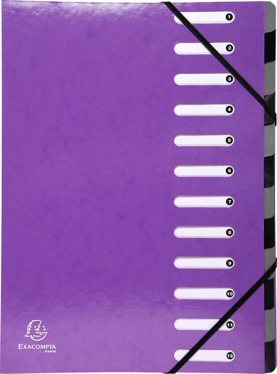Exacompta 6x IDERAMA® Harmonika Sorteermap - 12 indelingen - 53926E från Exacompta i Purper – produktbild