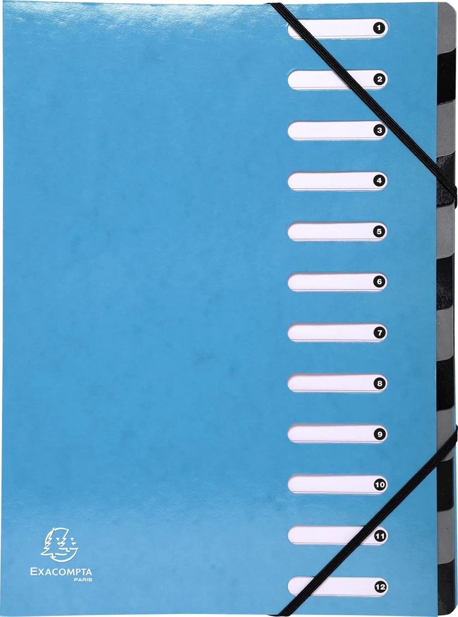 Exacompta 6x IDERAMA® Harmonika Sorteermap - 12 indelingen - 53927E fra Exacompta i Lyseblå – produktbillede