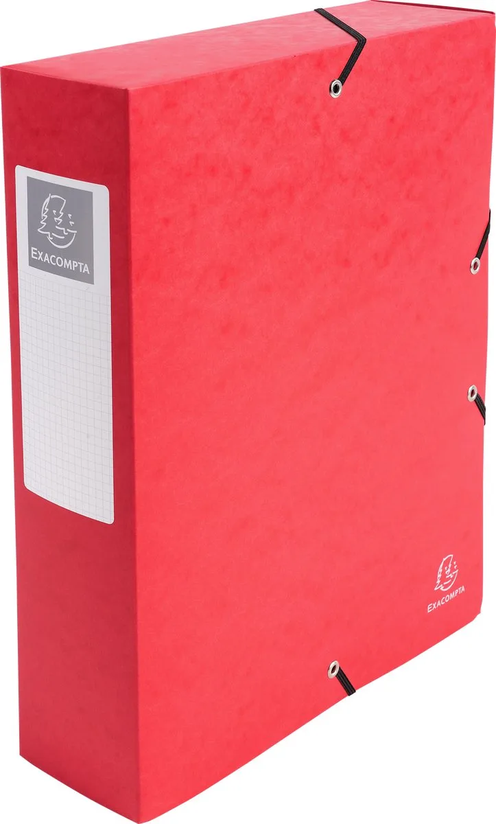 Exacompta 6x Klasseerdoos Glanskarton rug 80mm - A4 - 50835E van Exacompta in Rood – productfoto