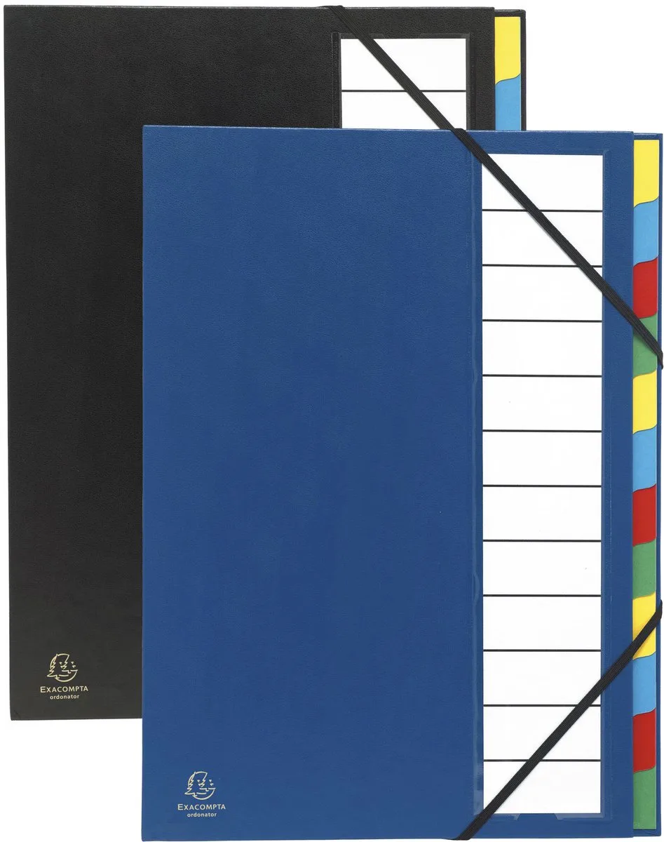 Exacompta 6x Sorteermap Harmonika® Ordonator®Sorteermap met uitrekbare rug en elastosluiting - 12 Indelingen - 55340E de Exacompta en Geassorteerd – photo produit