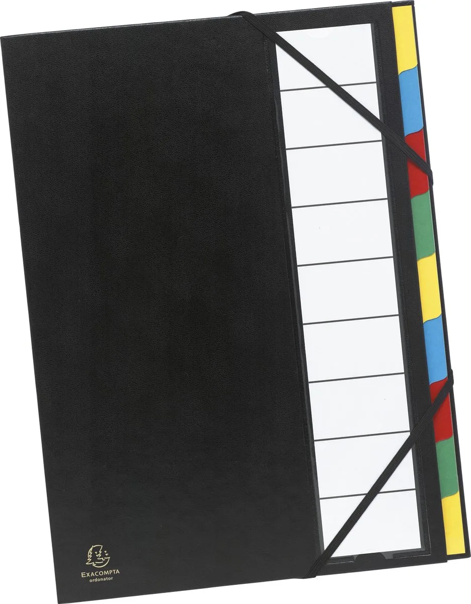 Exacompta 6x Sorteermap Harmonika® Ordonator®Sorteermap met uitrekbare rug en elastosluiting - 9 Indelingen - 55330E van Exacompta in Geassorteerd – productfoto