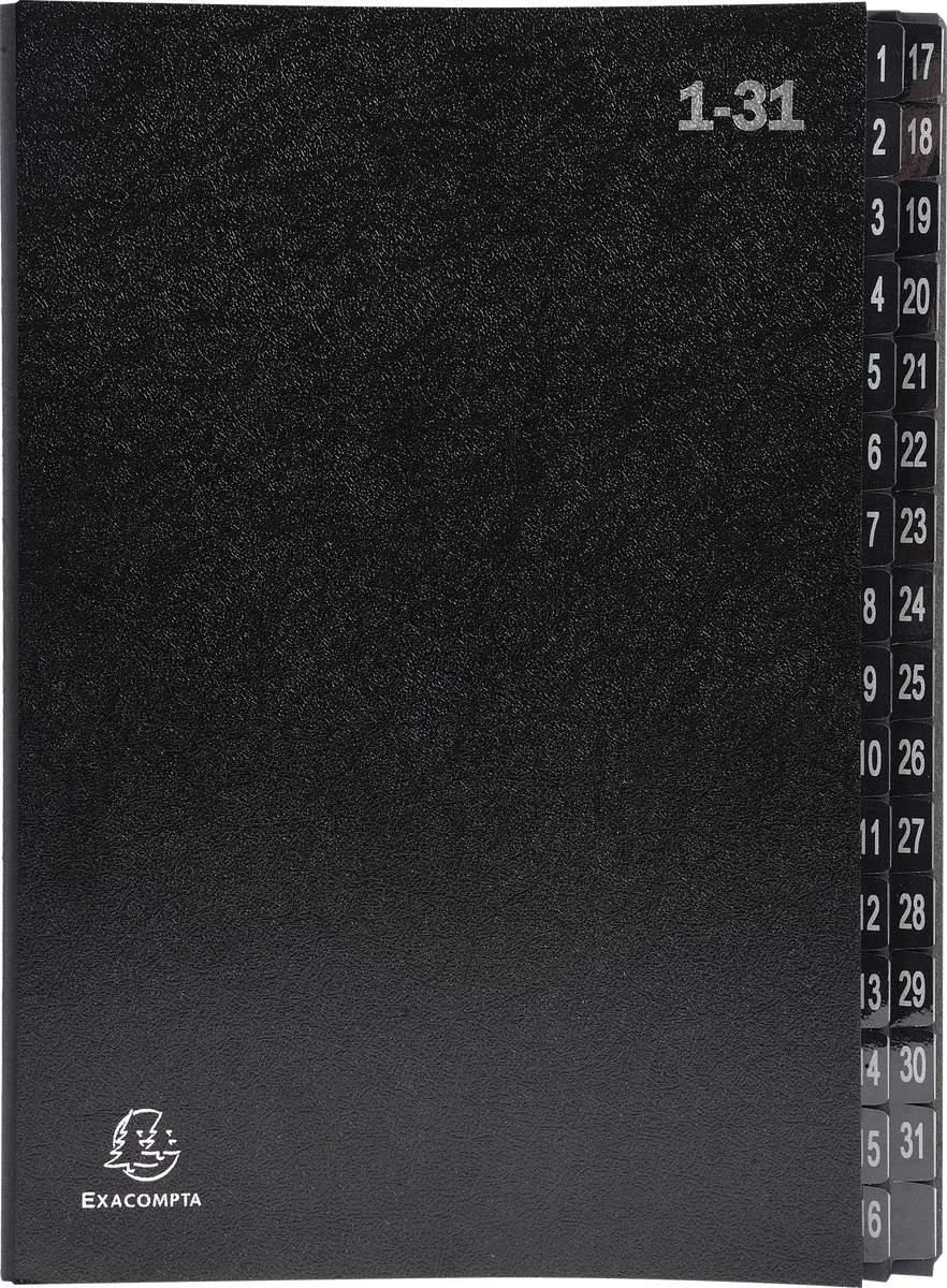 Exacompta 6x Sorteermap Ordonator® - 32 indelingen - genummerde tabs van 1 - 31 - 57032E de Exacompta en Noir – photo produit