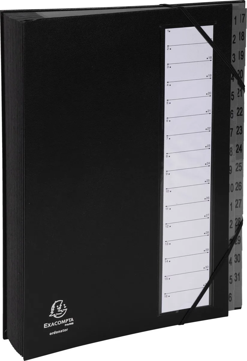 Exacompta 6x Sorteermap Ordonator® - 32 indelingen - genummerde tabs van 1 - 32 - 56032E van Exacompta in Zwart – productfoto