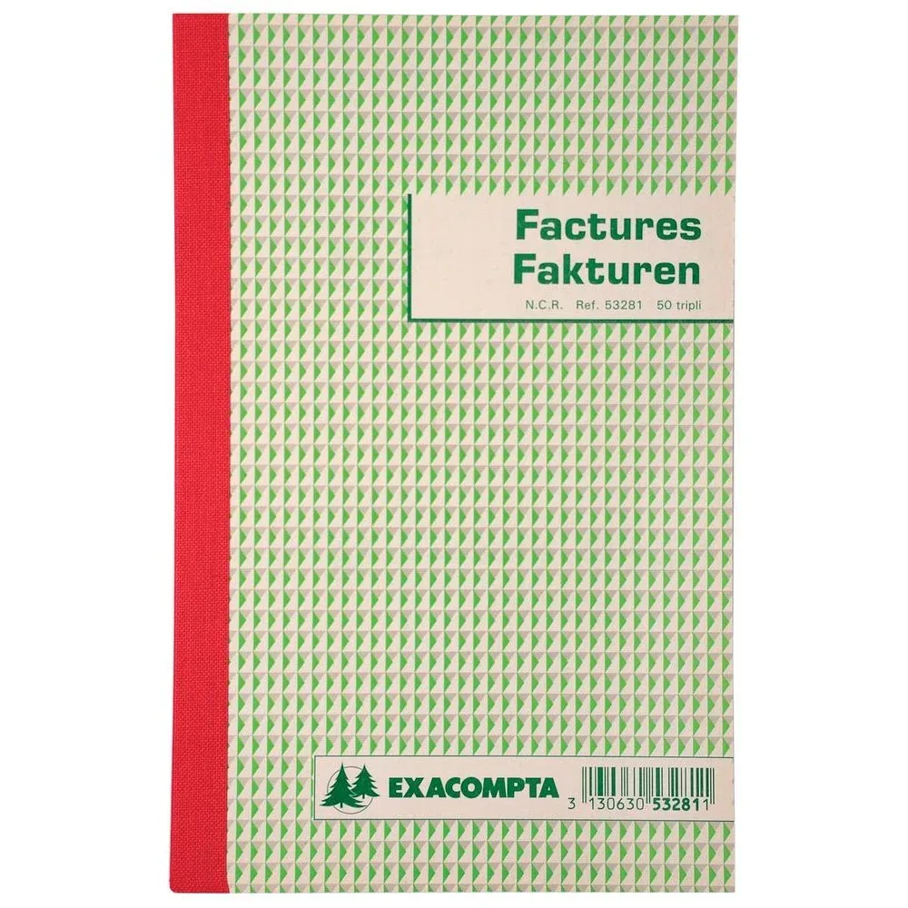 factuurboek, ft 21x13,5 cm, tweetalig, tripli (50 x 3 vel) de Exacompta – photo produit