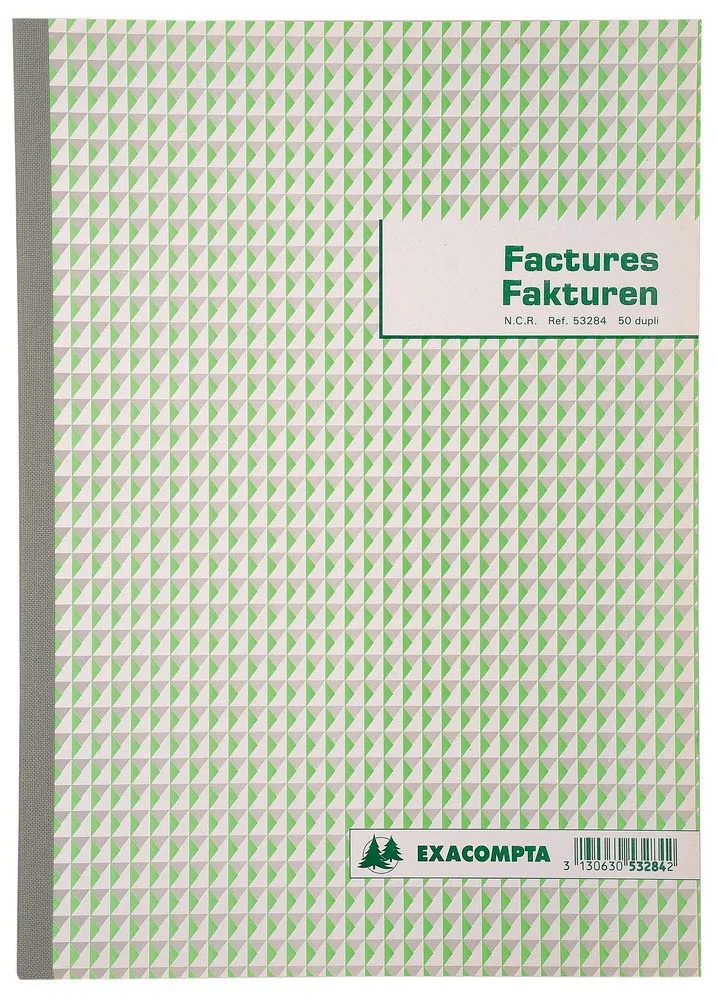 factuurboek, ft 29,7x21 cm, tweetalig, dupli (50 x 2 vel) van Exacompta – productfoto