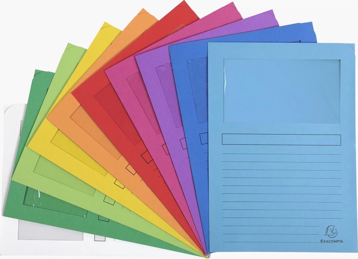 FOREVER Pak van 25 venstermappen 120g/m2 - 22x31cm voor A4 - Geassorteerd - 50250E de Exacompta en Multicolore – photo produit