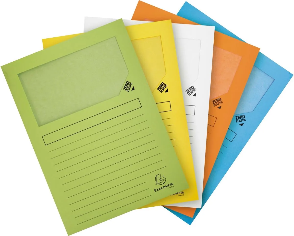 FOREVER® Pak van 25 venstermappen 120g/m2 - 22x31cm voor A4 - Geassorteerd - 50260E de Exacompta en Multicolore – photo produit