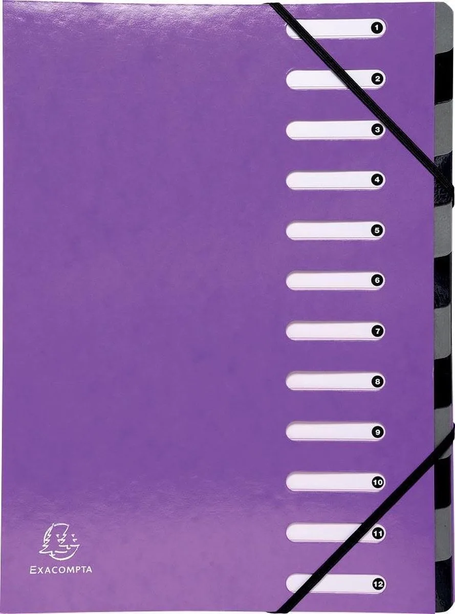 IDERAMA® Harmonika Sorteermap - 12 indelingen - Purper - 53926E von Exacompta in Lila – Produktfoto