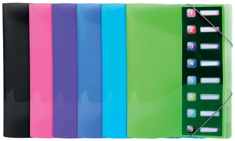 Iderama sorteermap, uit PP, met 8 vakken, geassorteerde kleuren by Exacompta – product photo