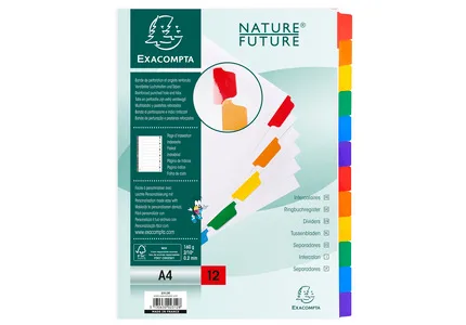 Karton-Register, DIN A4, weiß, 12-teilig by Exacompta – product photo