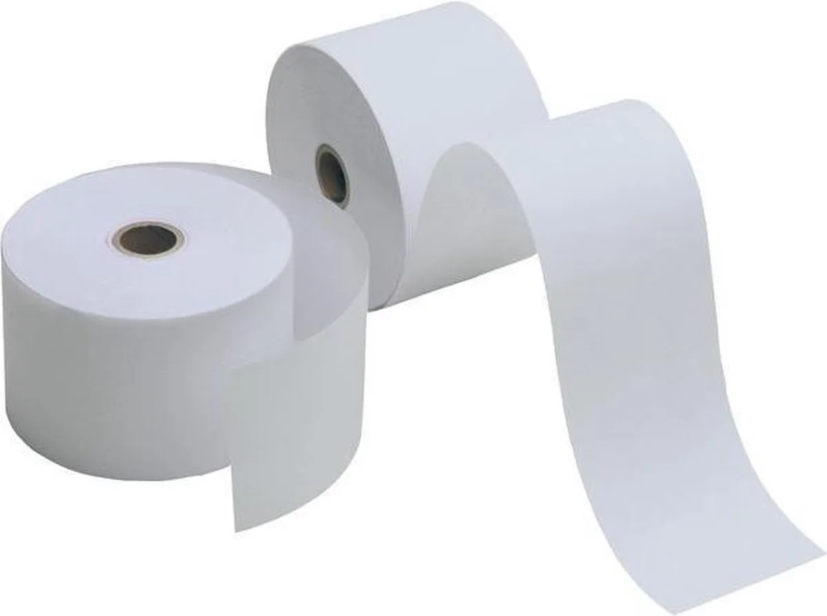 Kassarollen 80x70mm - Doos van 30 rollen (3 x 10) - 72m - 1 laag thermisch papier 48g/m2 - 43706SE fra Exacompta i Hvid – produktbillede