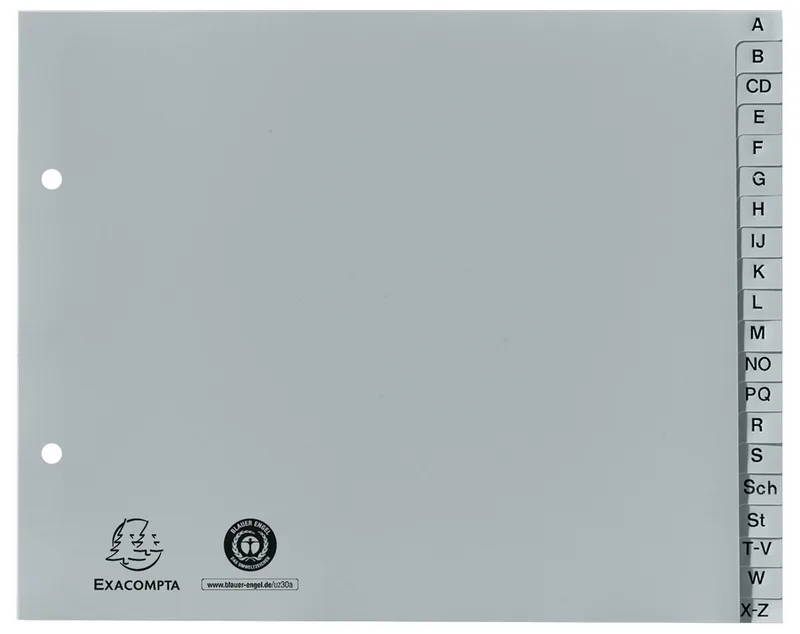 Kunststoff-Register, A-Z, 2/3 DIN A4, 20-teilig de Exacompta – photo produit