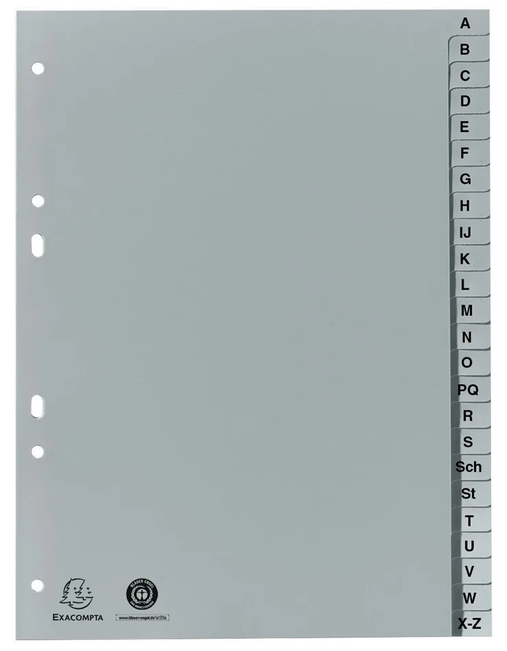 Kunststoff-Register, A-Z, DIN A5, 24-teilig by Exacompta – product photo