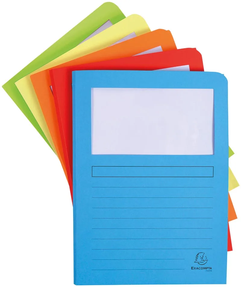 L-map Super met balg, voor ft A4, pak van 50 stuks, geassorteerde kleuren de Exacompta – photo produit