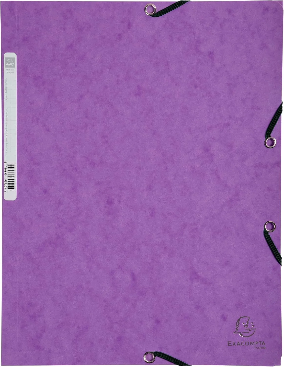 Map 3 Kleppen Elastiek A4 24x32cm Paars 10 Stuks von Exacompta – Produktfoto
