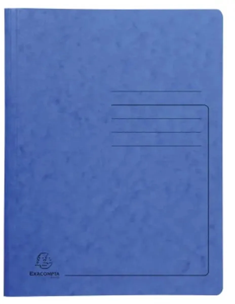 Map Glanskarton A4 Blauw | A4 Documentenmap met Veer | Glanskarton 355 g/m² | Sterke Dossiermap voor Kantoor en Archiveren von Exacompta in Blau – Produktfoto
