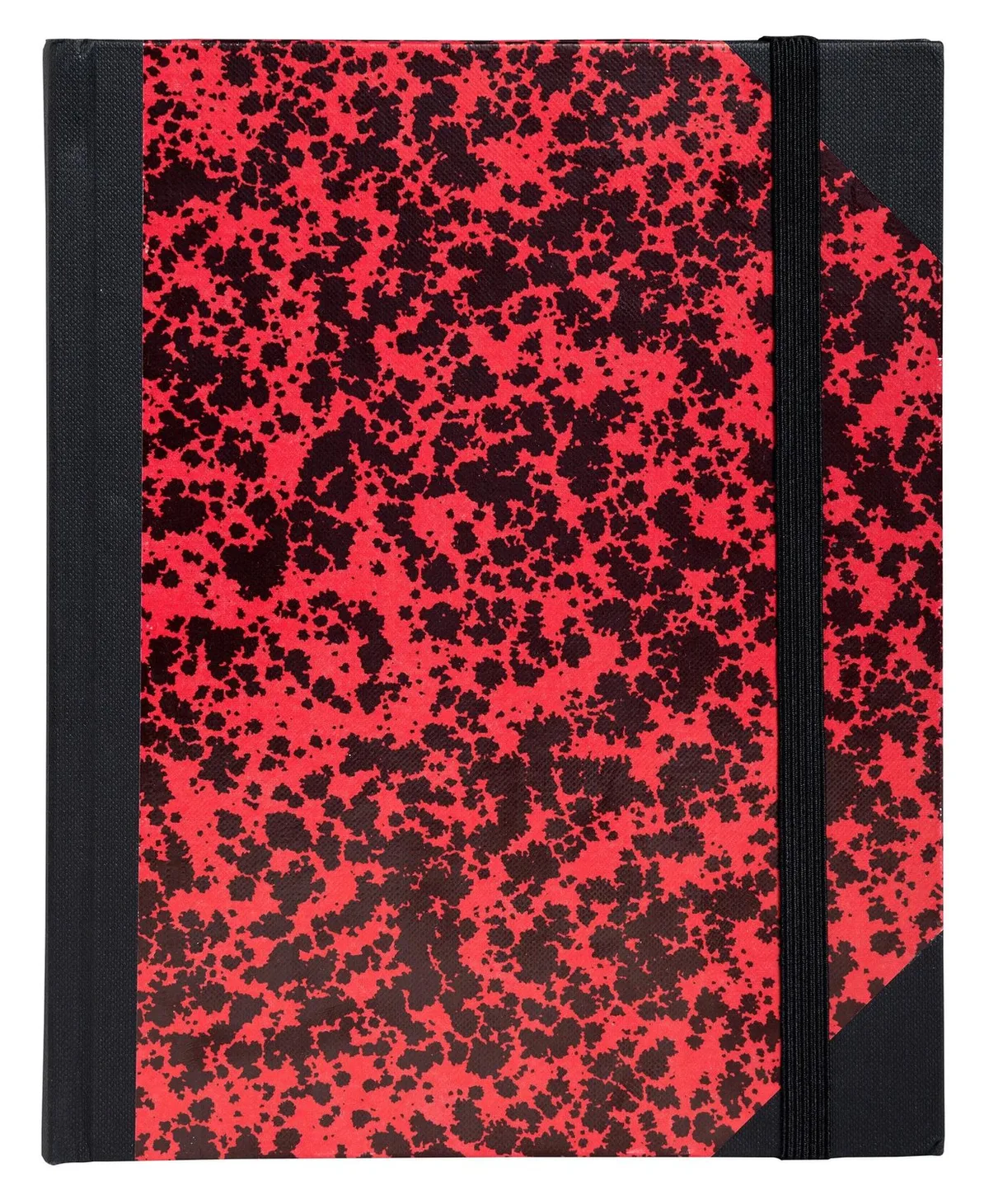 Merkloos Notitieboek met Elastische Band - 192 Gelinieerde Pagina's - Zwart/Rood by Exacompta in Red – product photo