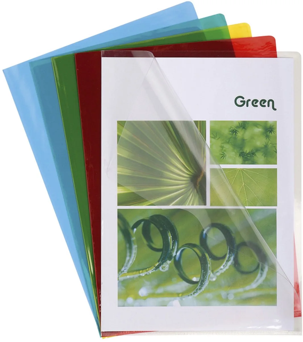 Pak van 10 L mappen - gladde en stevige PVC 13/100e - A4 - Geassorteerd - 660500E de Exacompta en Bleu – photo produit