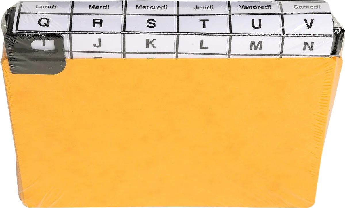 Pak van 24 alfabetische tabbladen in karton met metalen tabs voor een klassement in de breedte 105x150mm. - 13752E de Exacompta en Noir – photo produit
