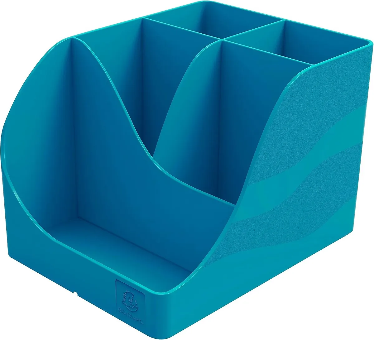 Pen Wave Neo Deco Pennenbakje 5 Vakken Gerecycled Plastic Blauw fra Exacompta – produktbillede