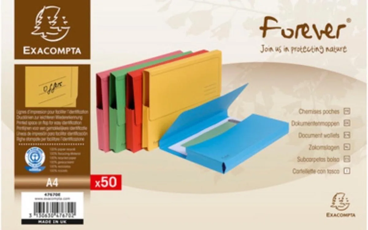 Pocketmap Exacompta Forever A4 fra Exacompta i Assorti – produktbillede