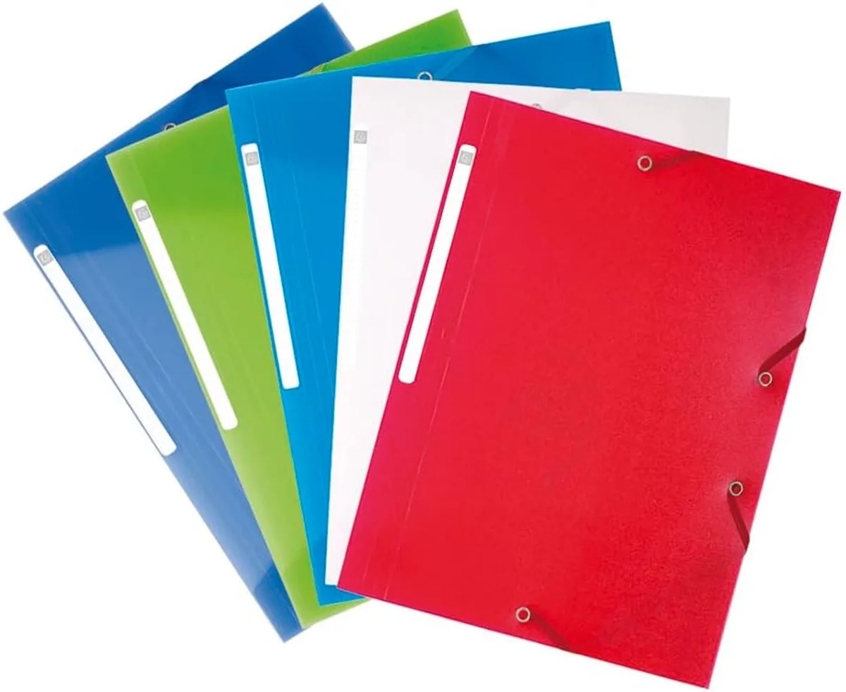 Portfolio Map DIN A4 Translucent Plastic met 3 Flappen & Elastiek - Willekeurige Kleur von Exacompta in Blau – Produktfoto