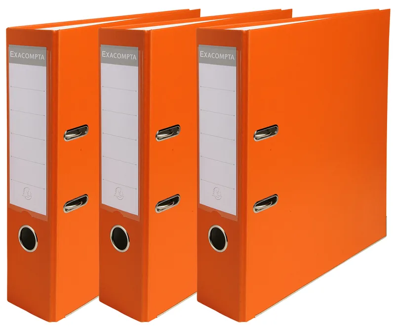 PP-Ordner Premium, A4, 80 mm, orange, 3er Pack fra Exacompta – produktbillede