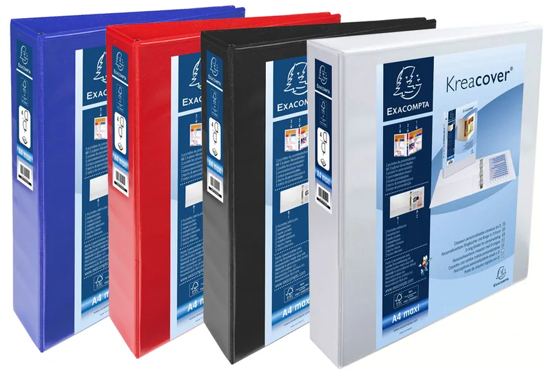 Präsentations-Ringbuch, A4 Maxi, blau, 4D-Ring by Exacompta – product photo