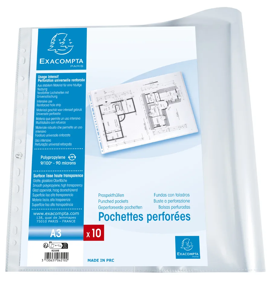 Prospekthülle, DIN A3 quer, PP, genarbt von Exacompta – Produktfoto