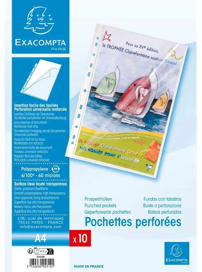 Prospekthülle DIN A4, PP, transparent fra Exacompta – produktbillede