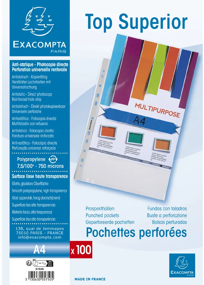 Prospekthülle Superior, DIN A4, PP, glasklar van Exacompta – productfoto