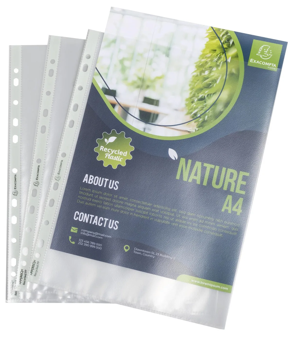 Prospekthüllen Forever DIN A4 transparent genarbt 0,09 mm, 50 St. fra Exacompta – produktbillede