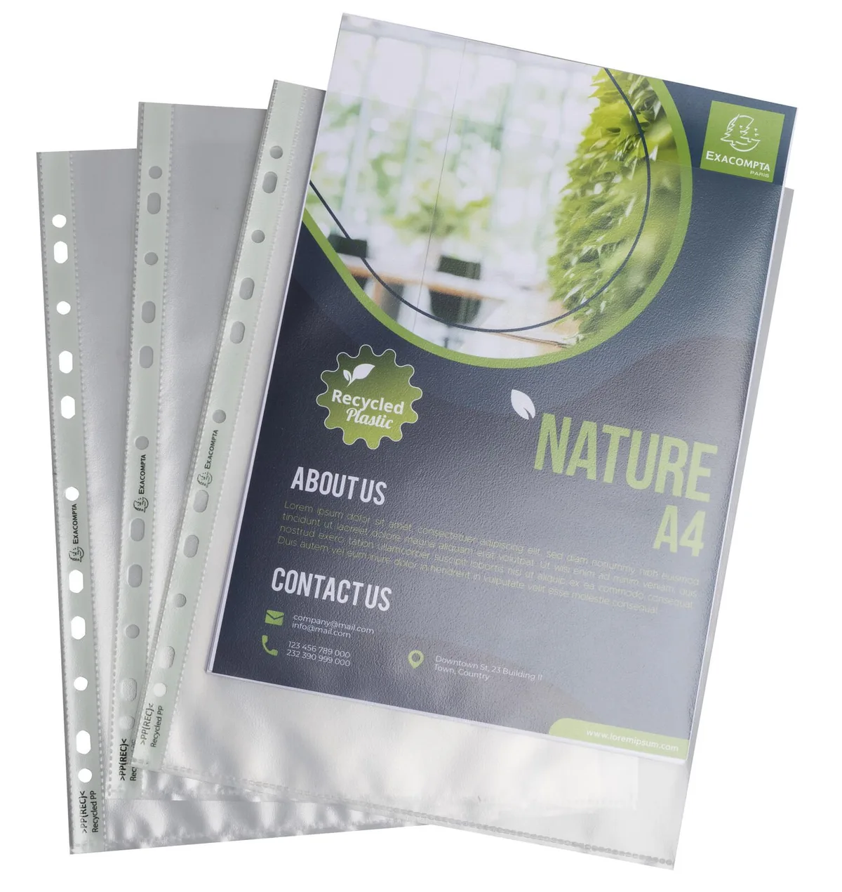 Prospekthüllen Forever DIN A4+ transparent genarbt 0,09 mm, 50 St. de Exacompta – photo produit