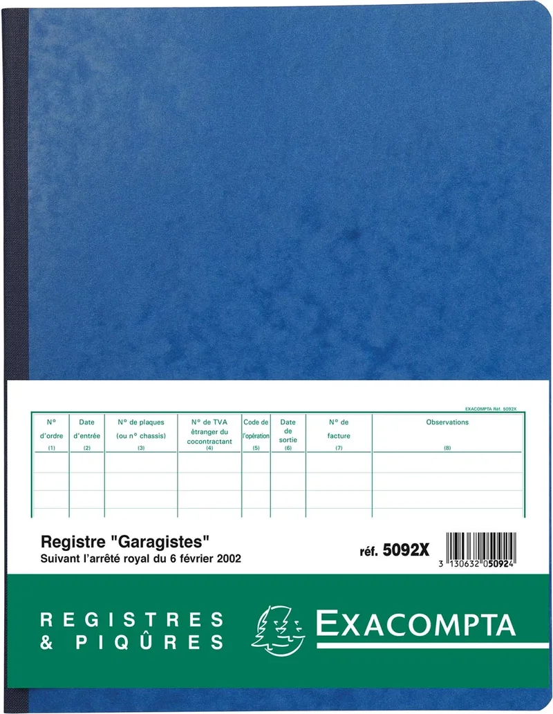 register garagist en pomphouder, Franstalig von Exacompta – Produktfoto