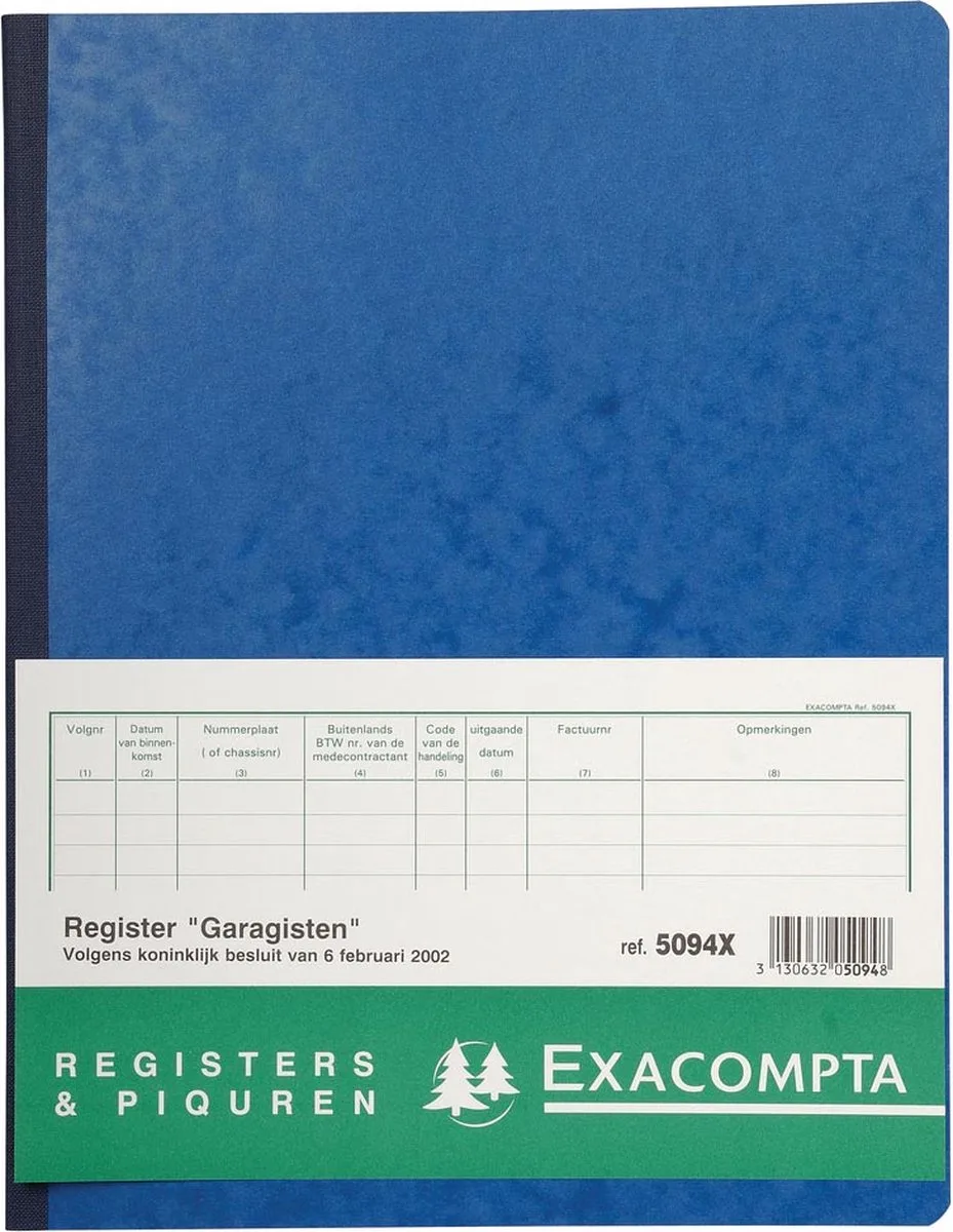 register garagist en pomphouder, ft 32 x 25 cm, Nederlandstalig 5 stuks fra Exacompta i 32 × 25 cm – produktbillede