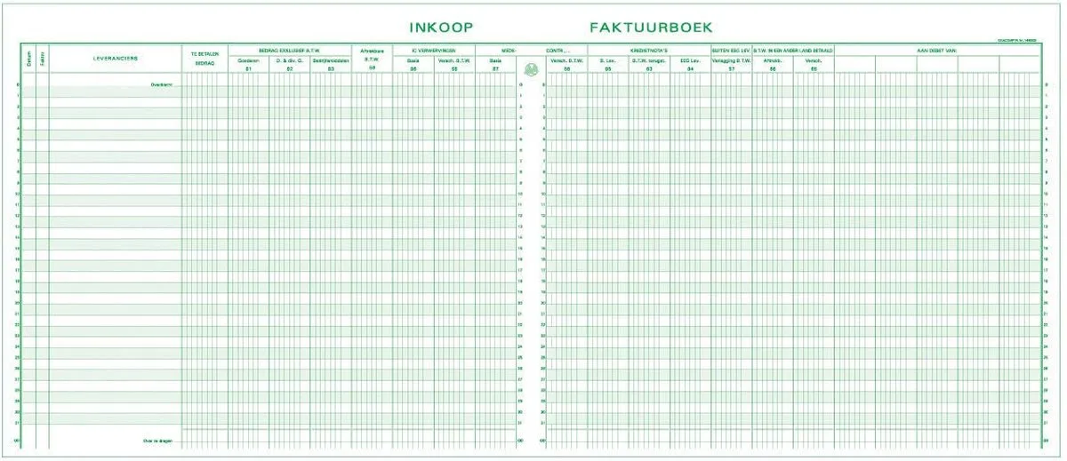 register inkoop, ft 27 x 32 cm, Nederlandstalig 5 stuks från Exacompta – produktbild
