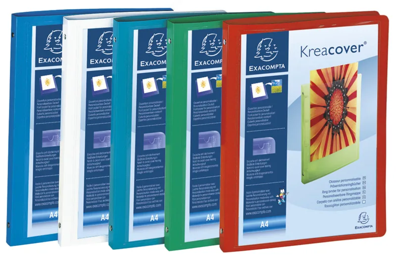 Ringbuch Kreacover, PP, 4-Ring-Mechanik, A4, sort. fra Exacompta – produktbillede