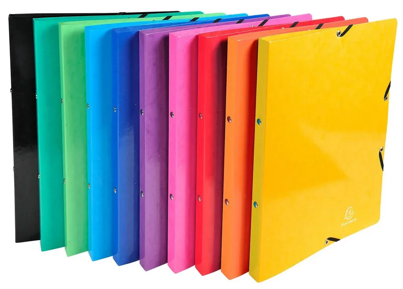 Ringbuchmappe 20x Ringhefter Gummizug Karton 2Ring Rücken 20mm A4 sortiert 54829E, Karton Ringbücher by Exacompta in Farben sortiert 352 – product photo