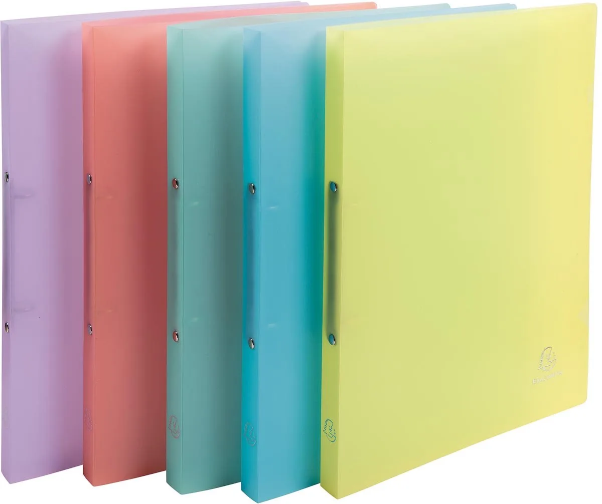 ringmap Chromaline ft 2 ringen van 1,5 cm, geassorteerde pastelkleuren 5 stuks de Exacompta en A4 – photo produit