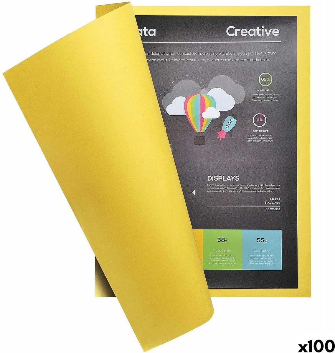 ROCK''S 210 Pak van 100 dossiermappen 210g/m2 24x32cm voor A4. - 210011E från Exacompta i Citroengeel – produktbild