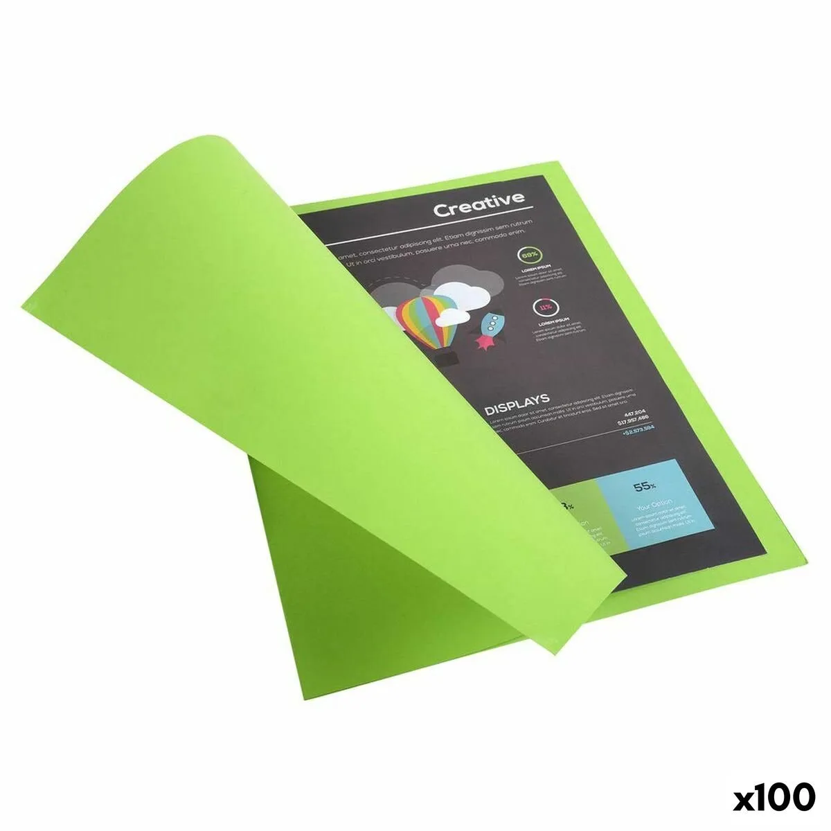 ROCK''S 210 Pak van 100 dossiermappen 210g/m2 24x32cm voor A4. - 210013E från Exacompta i Grön – produktbild
