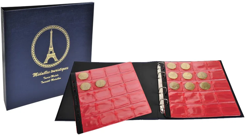 Sammel-Ringbuch für 100 Souvenir-Medaillen, blau fra Exacompta – produktbillede