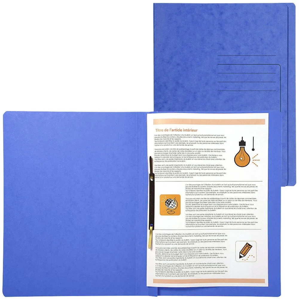 Schnellhefter DIN A4 Colorspankarton blau de Exacompta – photo produit