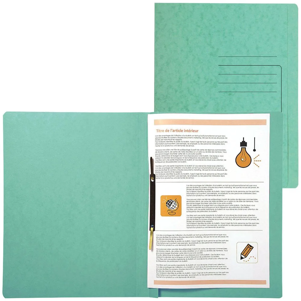 Schnellhefter DIN A4 Colorspankarton grün de Exacompta – photo produit