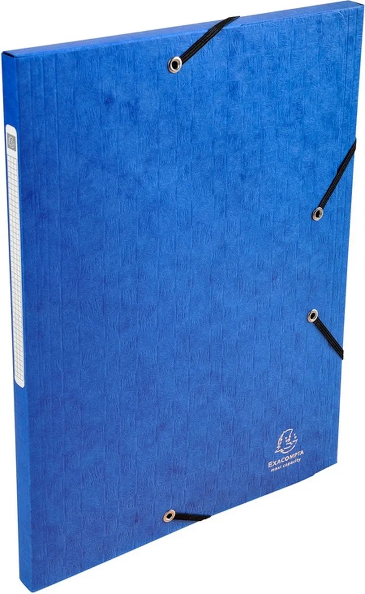 Scotten Elastomap + 3 kleppen in gewafeld glanskarton 425g/m2 - A4 - 55752E de Exacompta en Bleu – photo produit