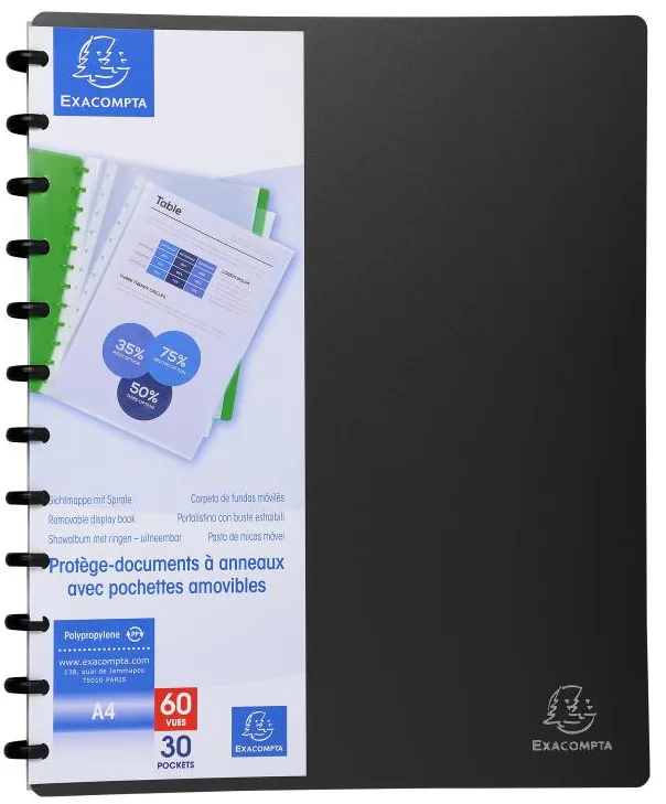 Sichtbuch DIN A4, 30 Hüllen, schwarz by Exacompta – product photo