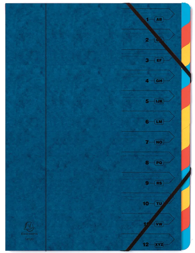Sorteermap 12-delig, blauw de Exacompta – photo produit