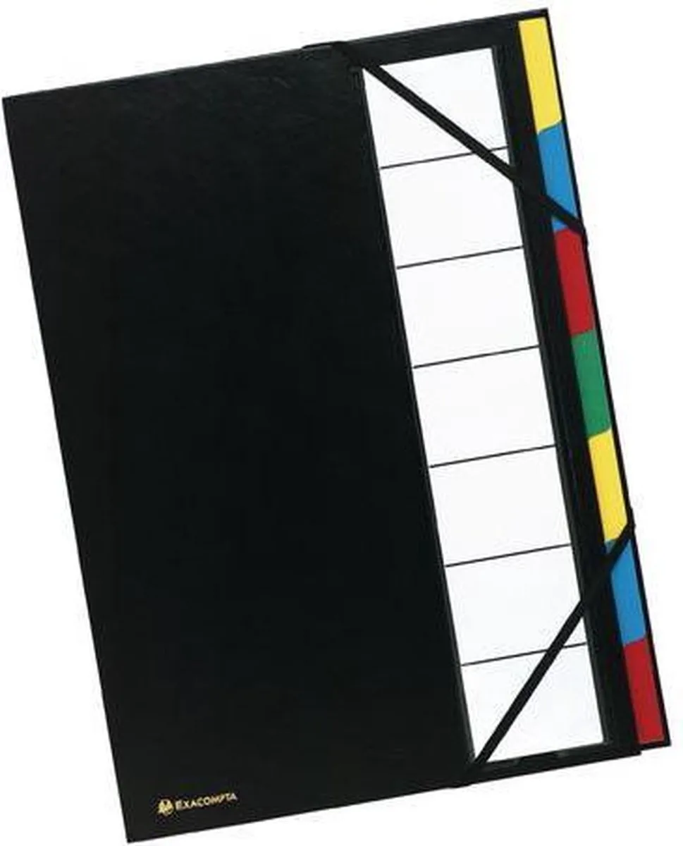 Sorteermap Harmonika® Ordonator®Sorteermap met uitrekbare rug en elastosluiting - 7 Indelingen - 55321E by Exacompta in Black – product photo